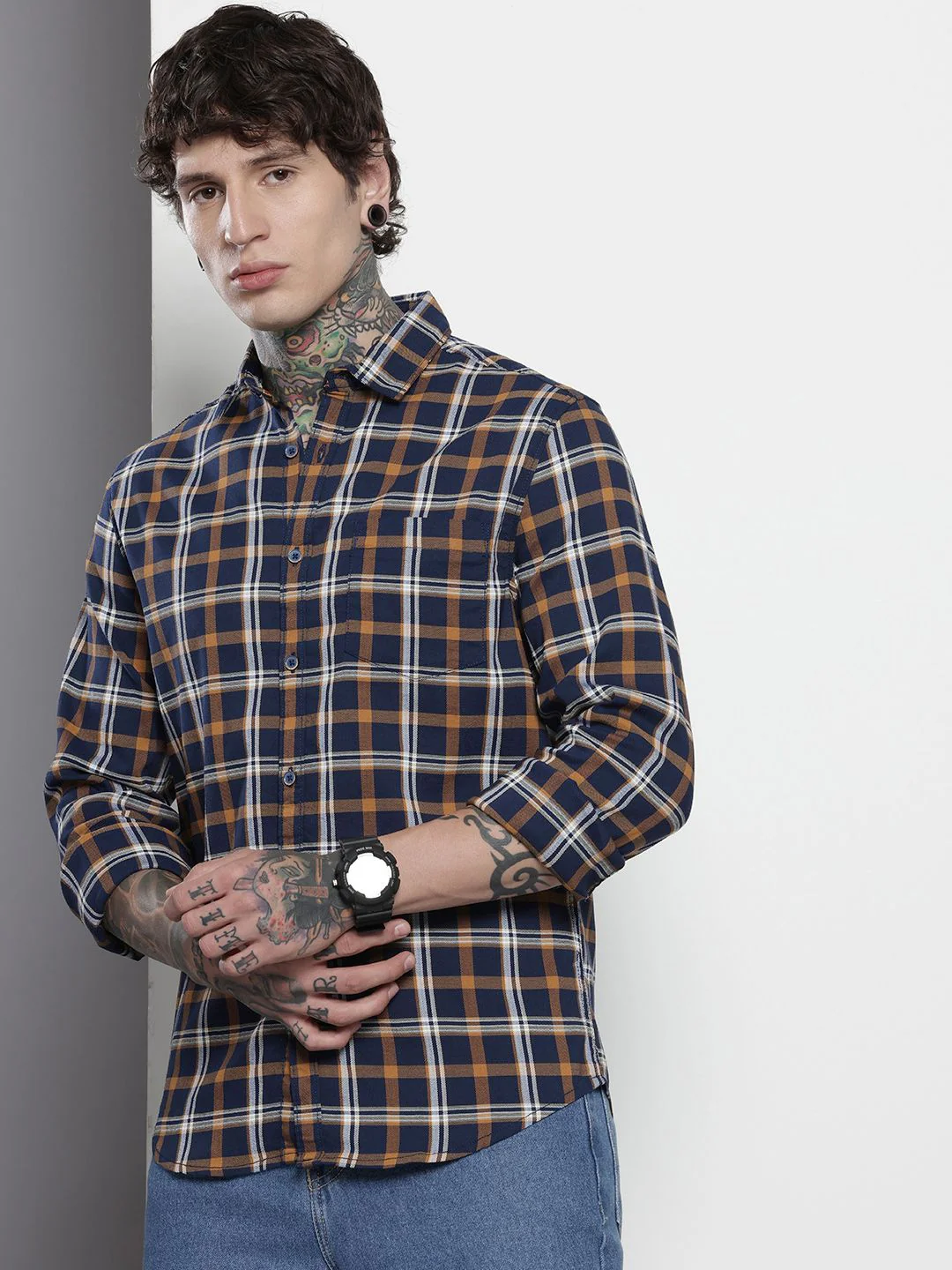The Indian Garage Co Slim Fit Checked Casual Shirt - Image 5