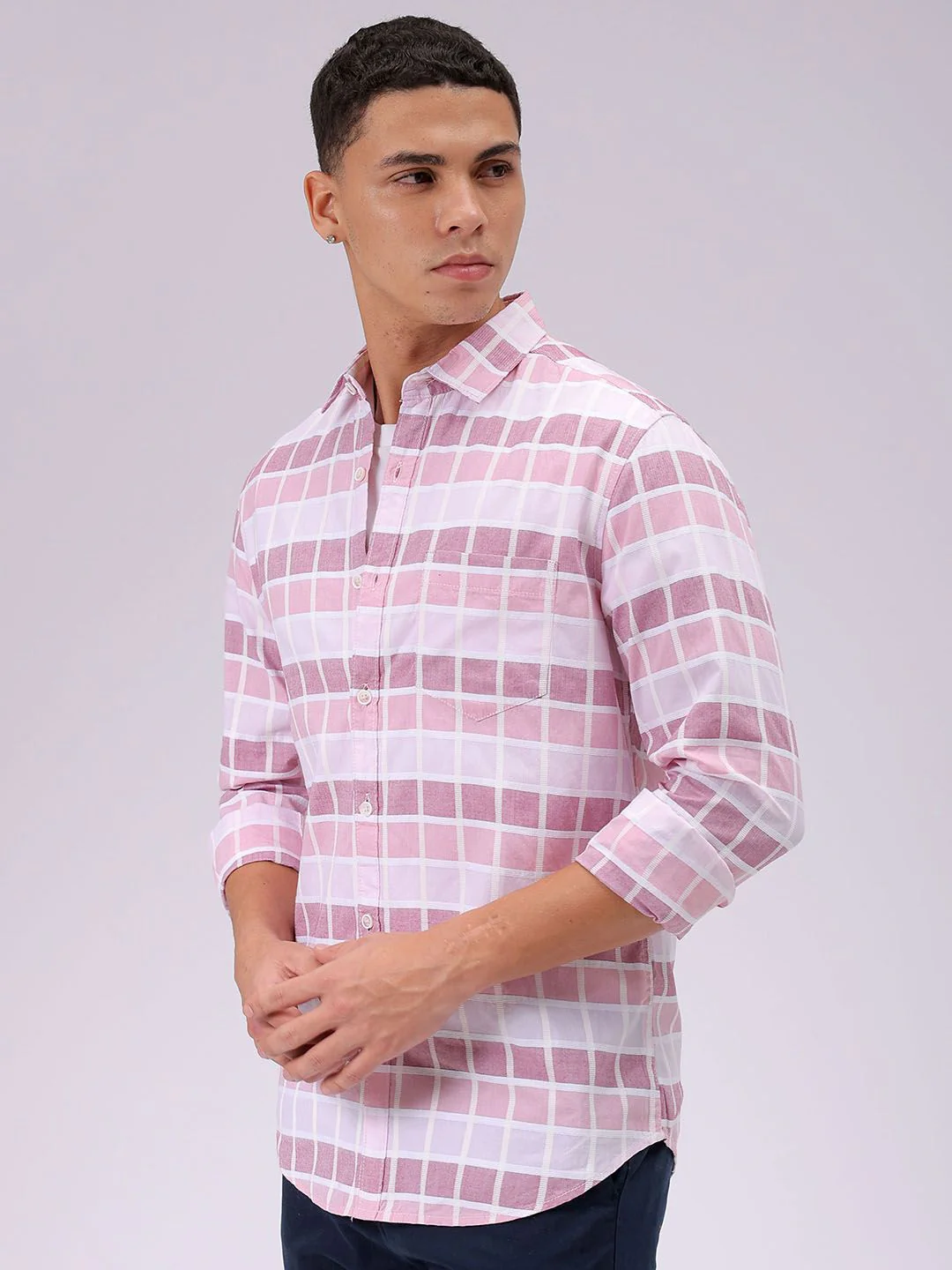 The Indian Garage Co Slim Fit Checked Pure Cotton Casual Shirt - Image 4