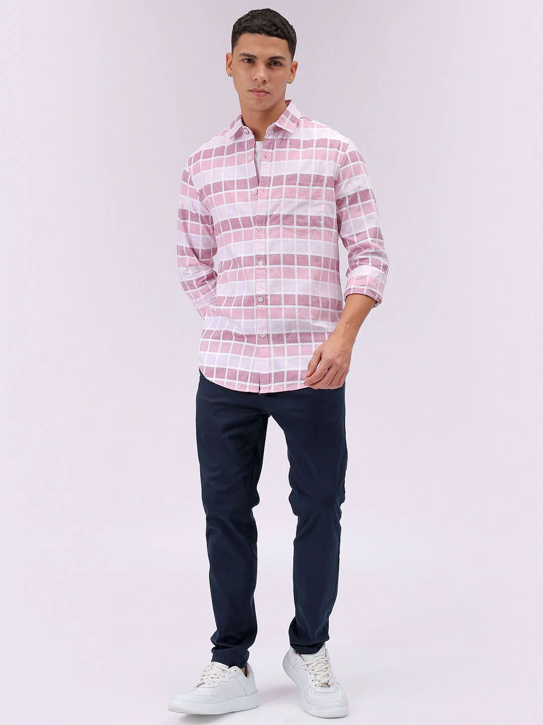 The Indian Garage Co Slim Fit Checked Pure Cotton Casual Shirt - Image 7