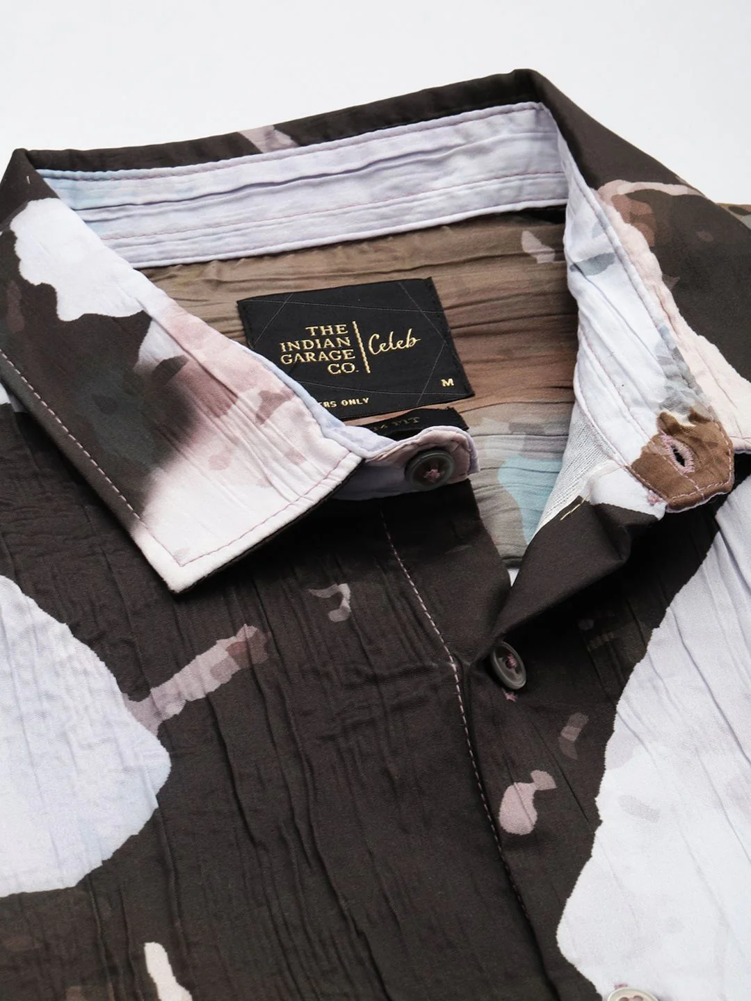 The Indian Garage Co Slim Fit Graphic Printed Crushed Casual Shirt - Image 2
