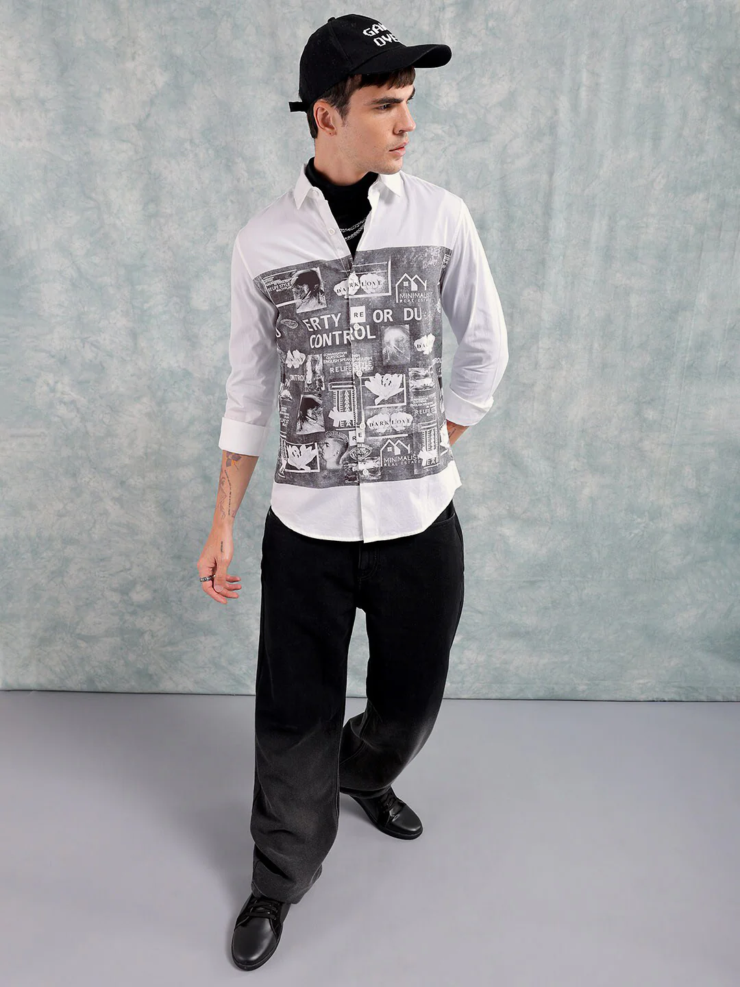 The Indian Garage Co Slim Fit Graphic Printed Pure Cotton Casual Shirt - Image 5