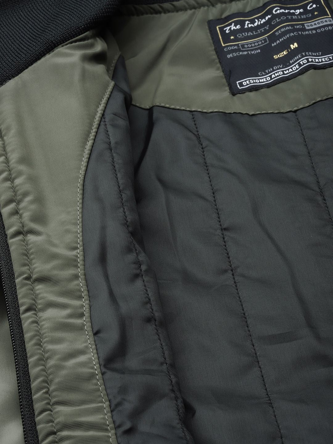 The Indian Garage Co Slim Fit High-Neck Zip-Front Bomber Jacket - Image 7