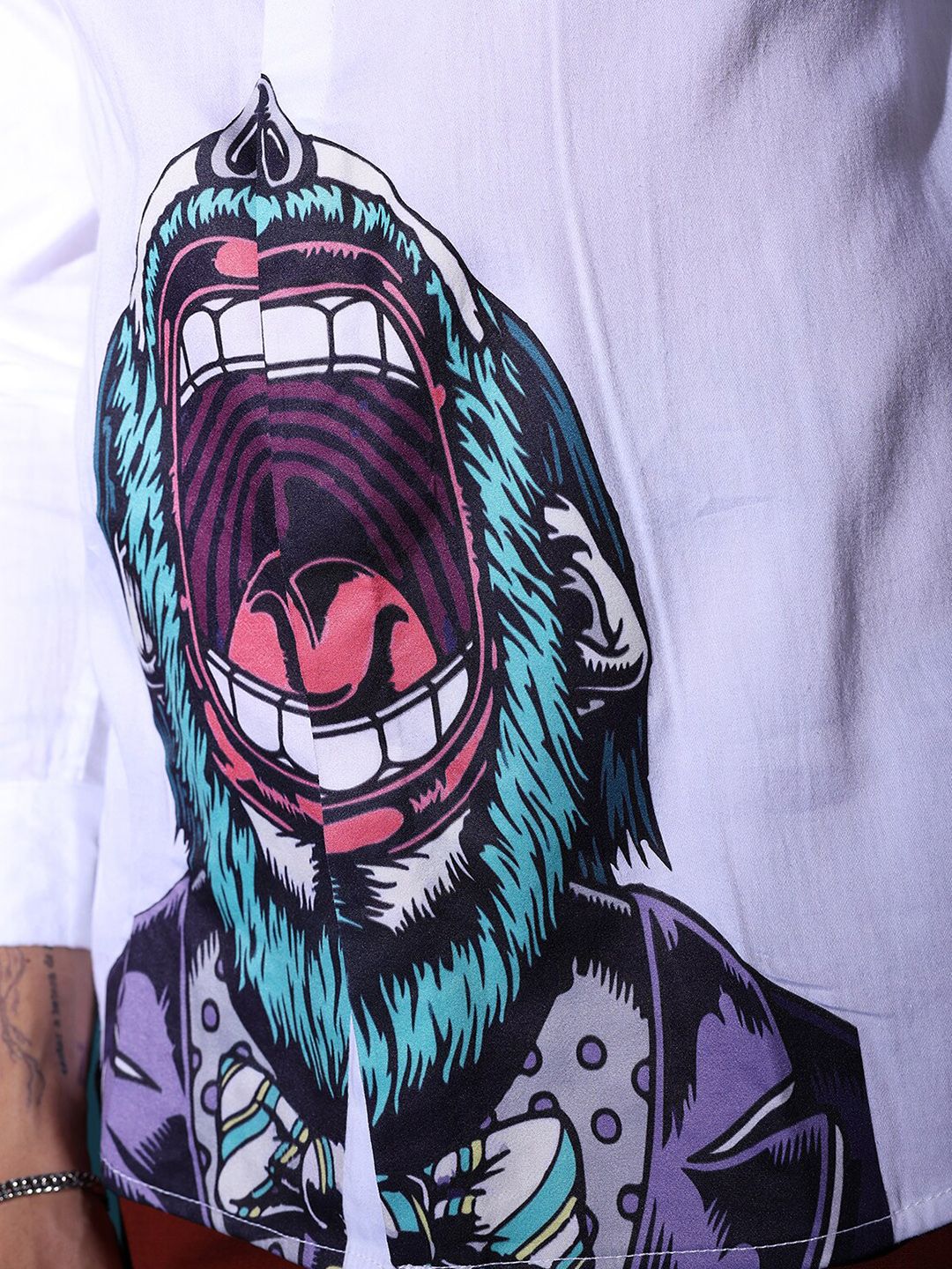 The Indian Garage Co Slim Fit Opaque Graphic Printed Cotton Party Shirt - Image 6