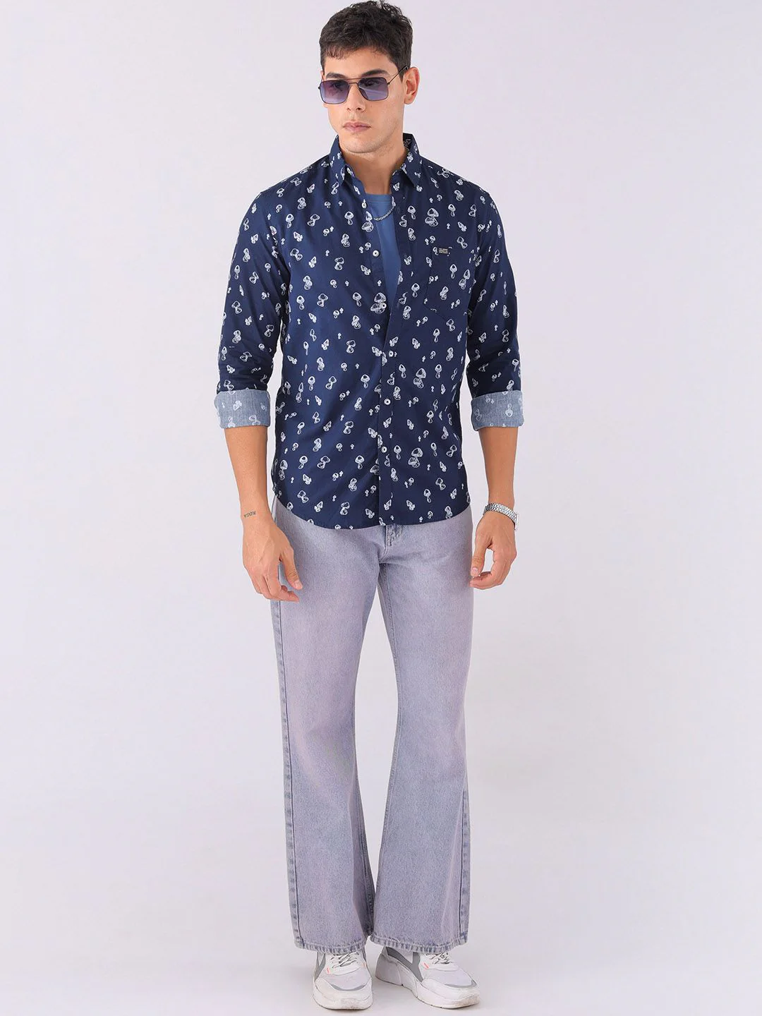 The Indian Garage Co Slim Fit Opaque Printed Pure Cotton Casual Shirt - Image 6