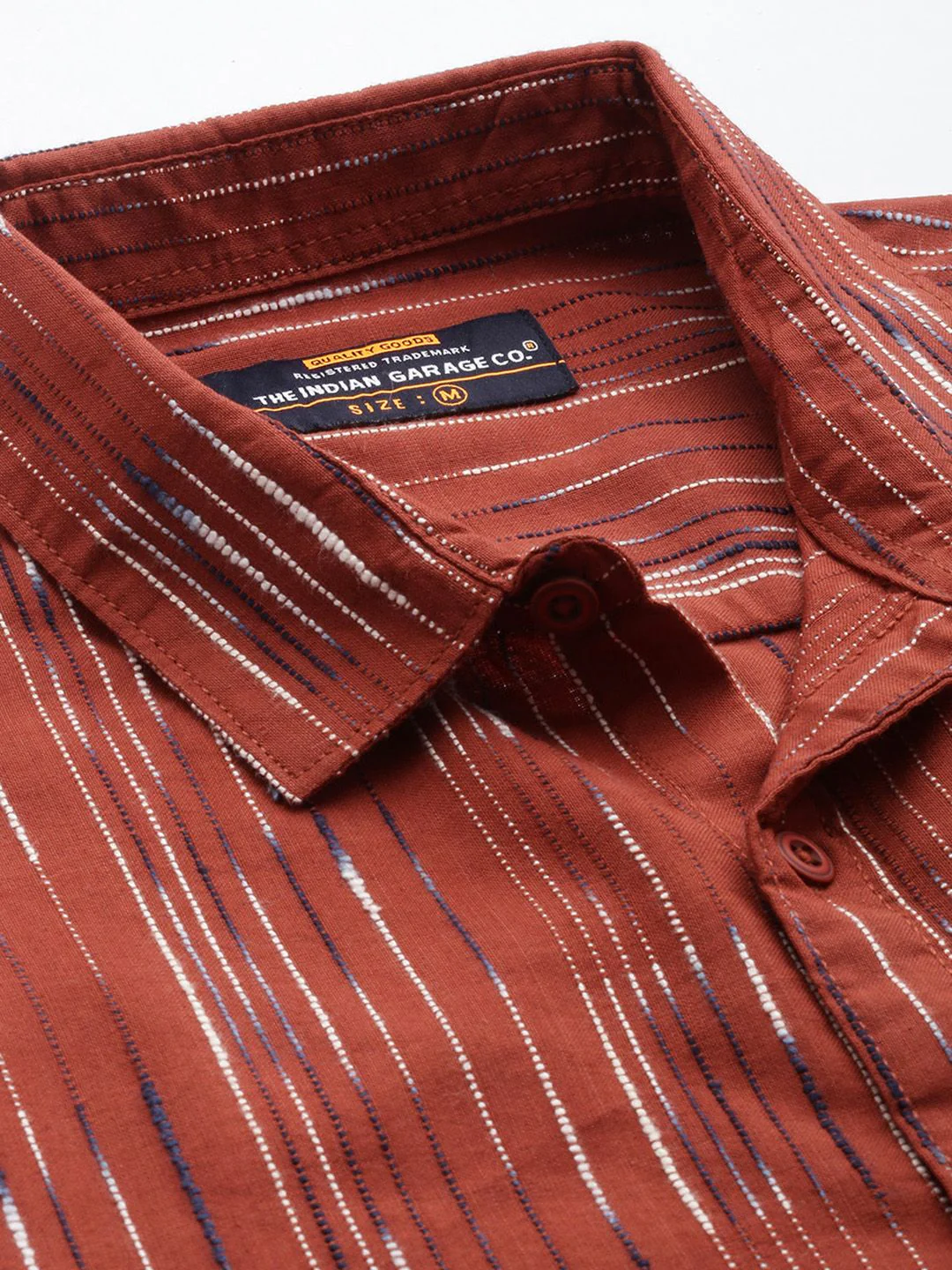 The Indian Garage Co Slim Fit Opaque Self Striped Casual Shirt - Image 2