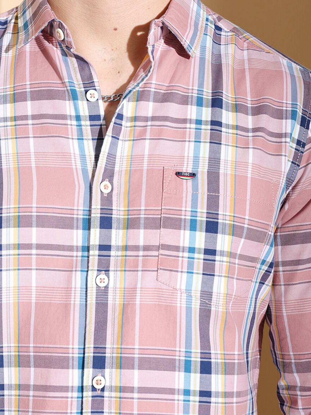 The Indian Garage Co Slim Fit Tartan Checked Twill Casual Shirt - Image 2
