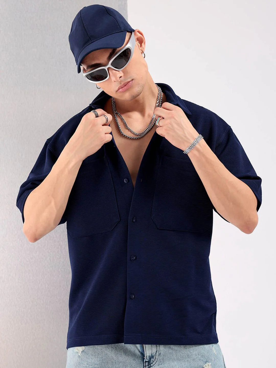 The Indian Garage Co Spread Collar Curved Boxy Casual Shirt