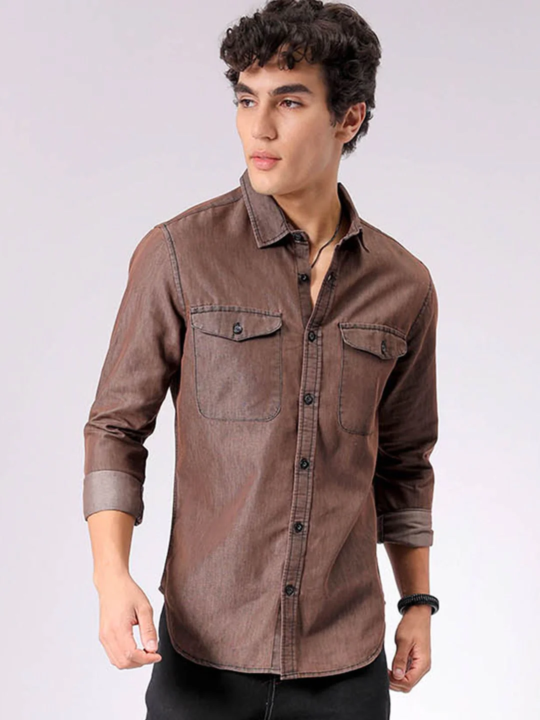 The Indian Garage Co Spread Collar Long Sleeves Casual Shirt - Image 2