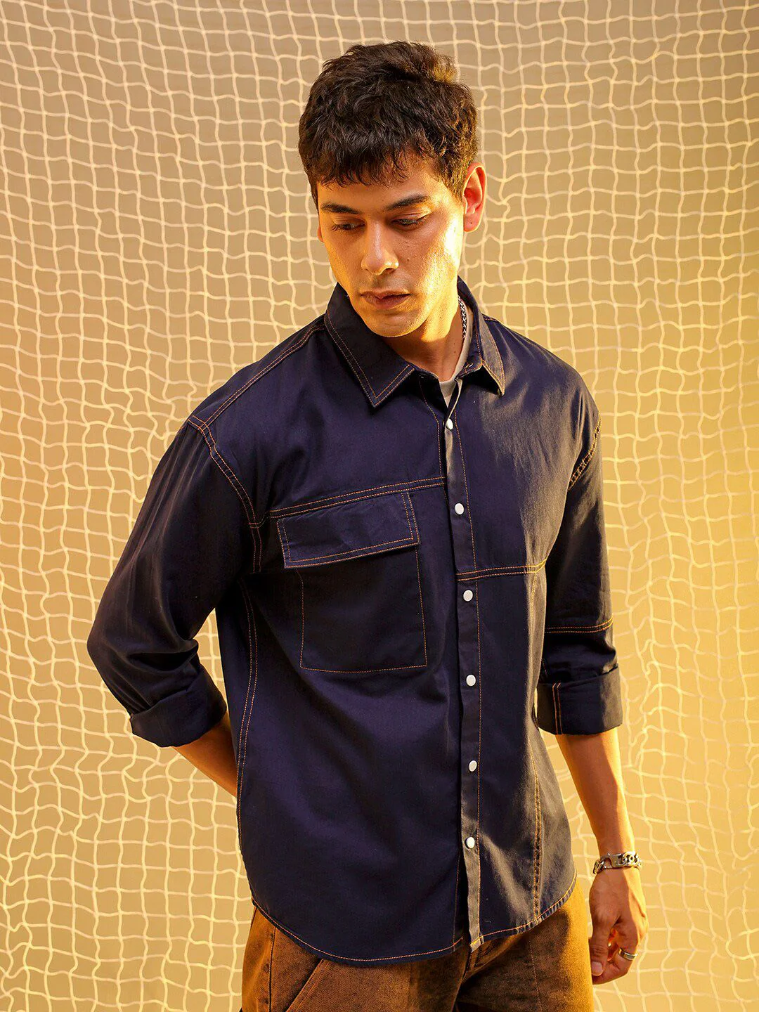 The Indian Garage Co Spread Collar Long Sleeves Cotton Casual Shirt - Image 2
