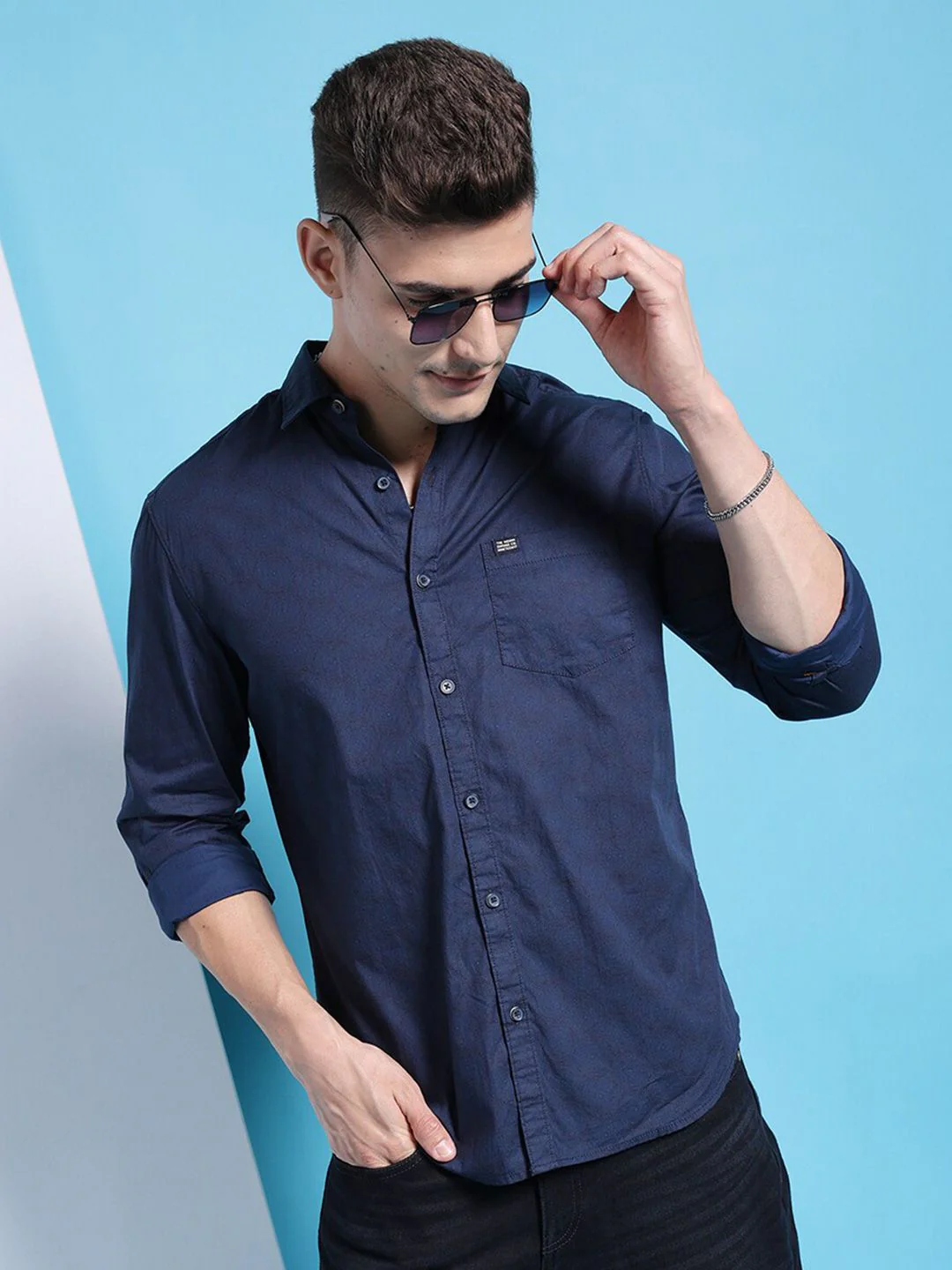The Indian Garage Co Spread Collar Slim Fit Abstract Printed Casual Pure Cotton Shirt - Image 6