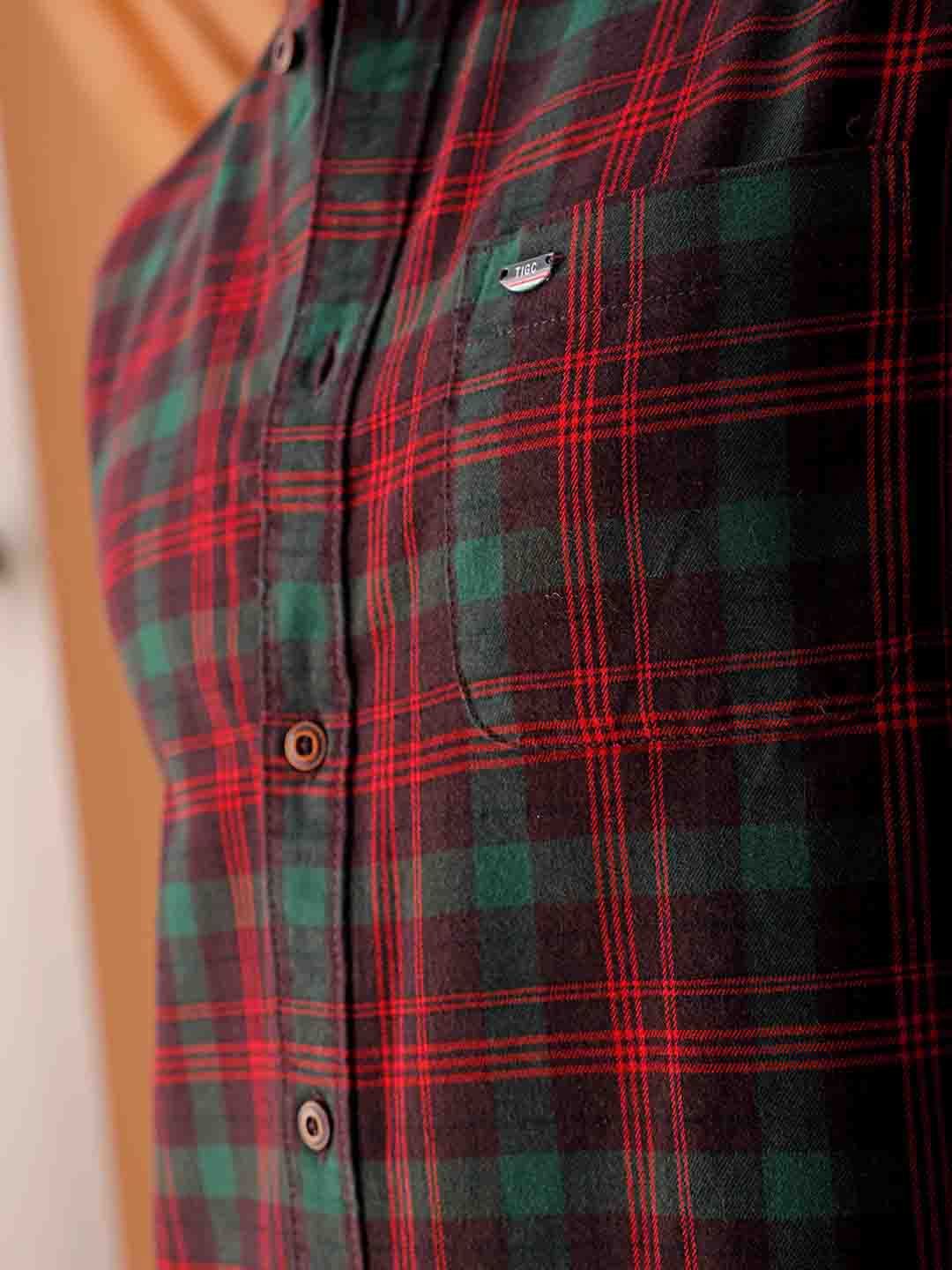 The Indian Garage Co. Slim Fit Tartan Checks Pure Cotton Casual Shirt - Image 2
