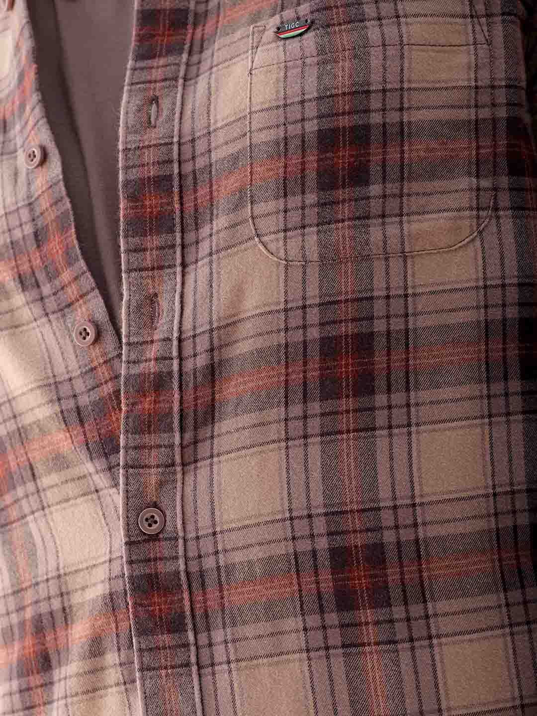 The Indian Garage Co. Spread Collar Slim Fit Tartan Checks Cotton Casual Shirt - Image 2