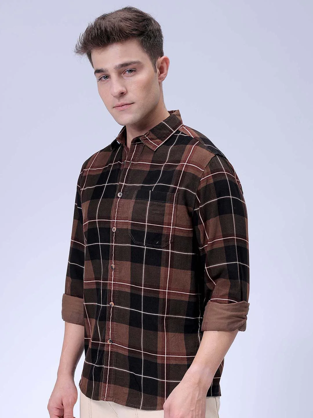 The Indian Garage Co Spread Collar Tartan Checked Casual Shirt - Image 5