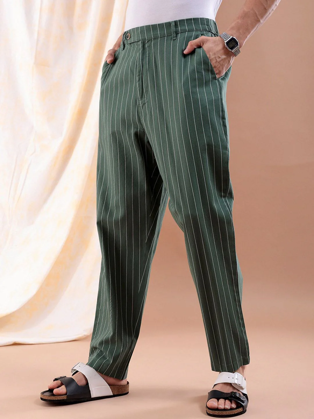 The Indian Garage Co Striped Loose Fit Trouser - Image 2