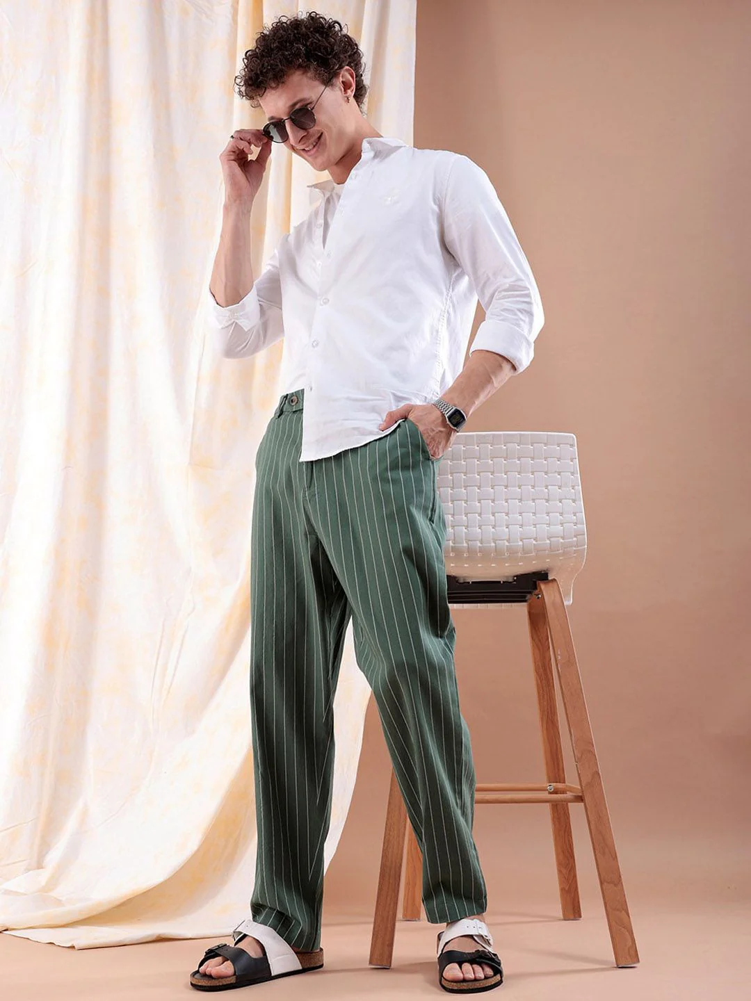 The Indian Garage Co Striped Loose Fit Trouser - Image 5