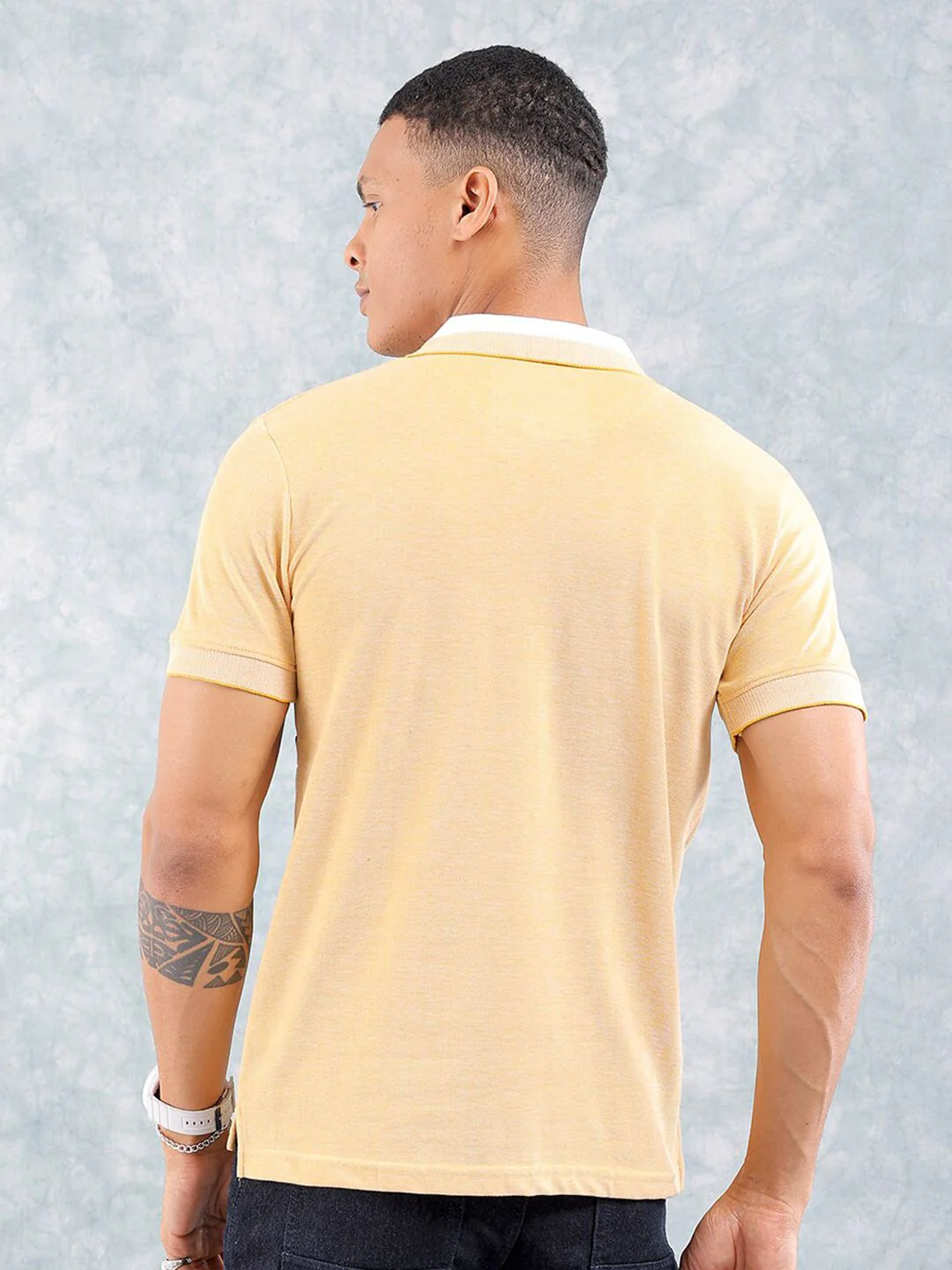 The Indian Garage Co Striped Polo Collar Slim Fit T-shirt - Image 5