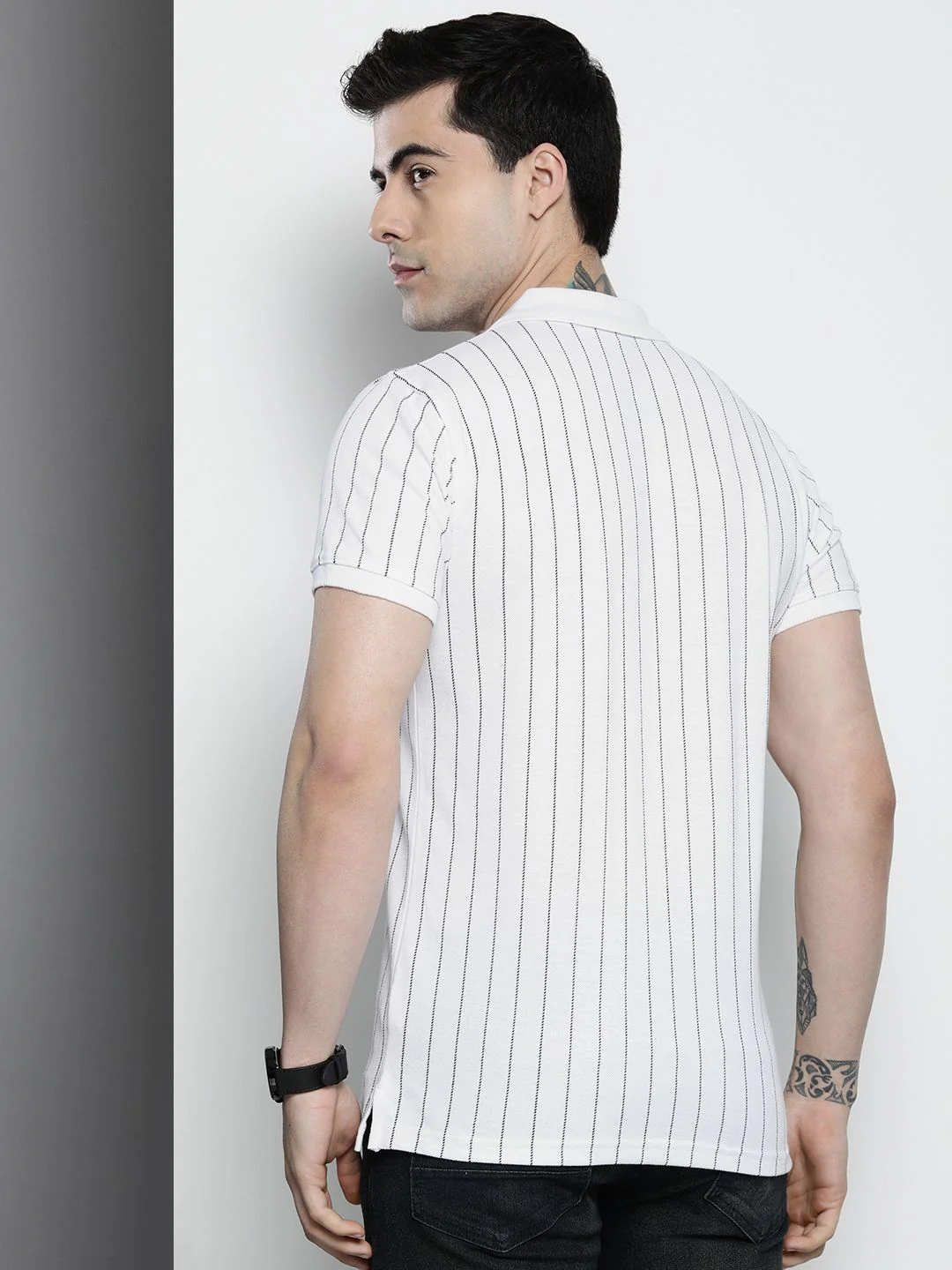 The Indian Garage Co Striped Polo Collar T-shirt - Image 5