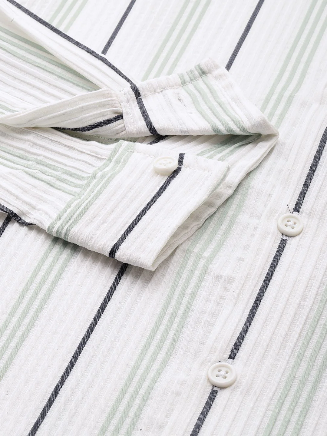 The Indian Garage Co Striped Pure Cotton Casual Shirt - Image 3