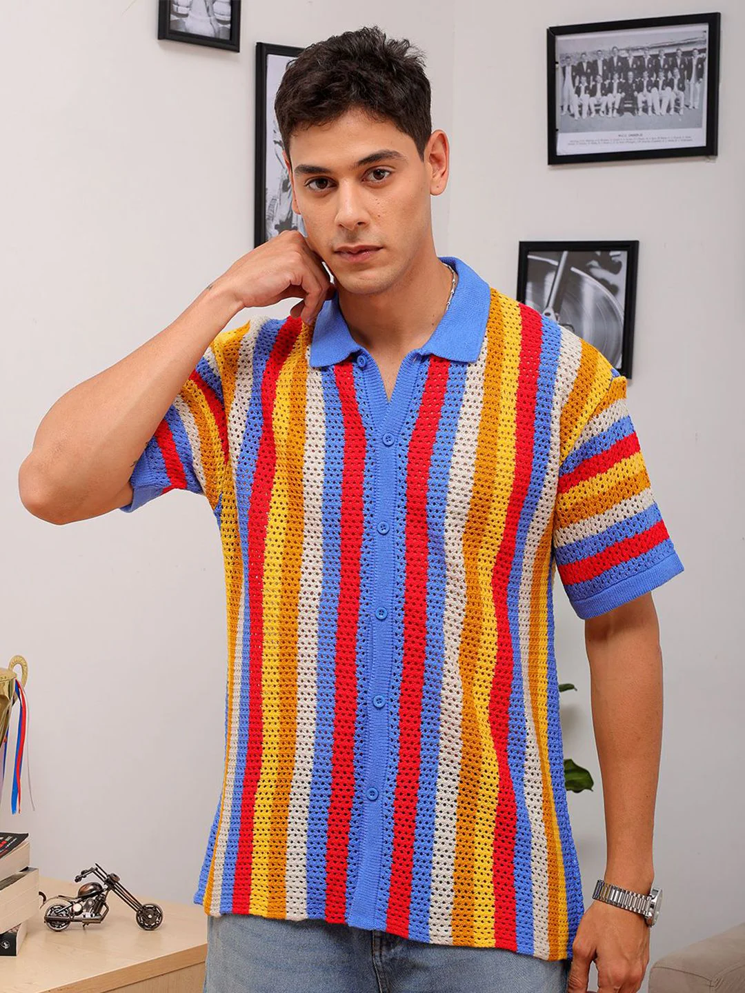 The Indian Garage Co Striped Spread Collar Relaxed Fit Shirt - Image 2