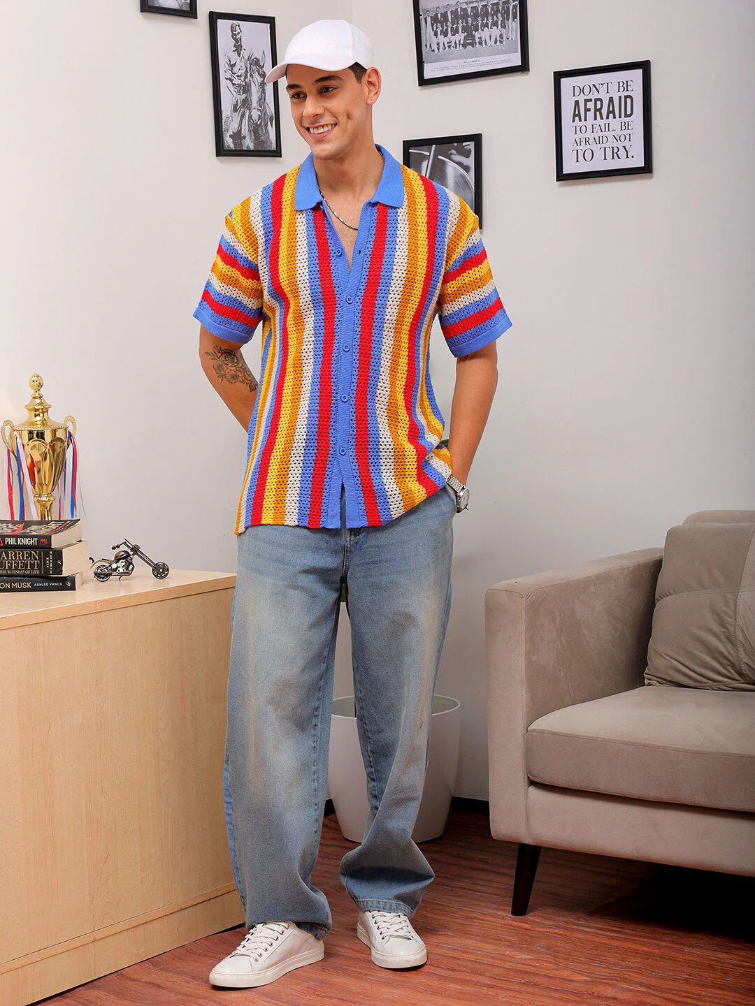 The Indian Garage Co Striped Spread Collar Relaxed Fit Shirt - Image 7