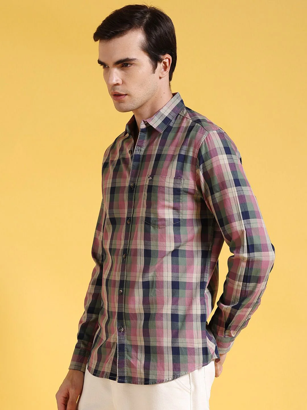 The Indian Garage Co Tartan Checked Slim Fit Pure Cotton Shirt - Image 3