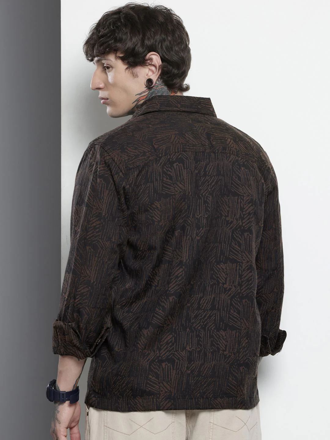 The Indian Garage Co Textured Drop-Shoulder Sleeves Relaxed Fit Casual Shirt - Image 4