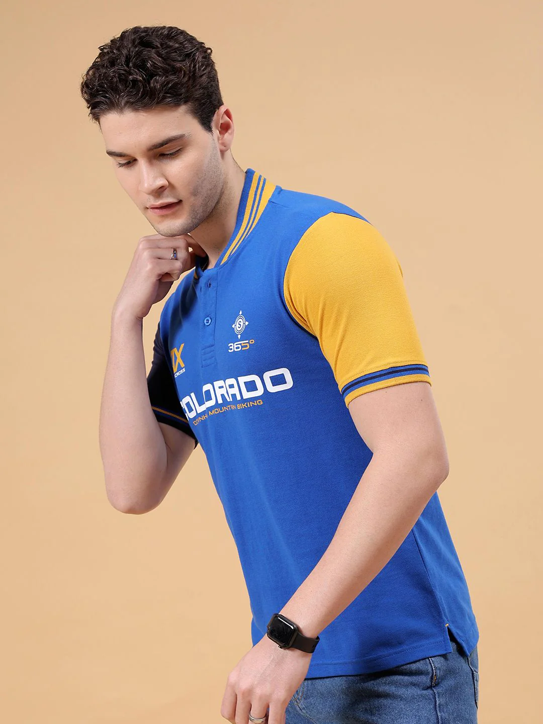 The Indian Garage Co Typography Polo Collar T-shirt - Image 3