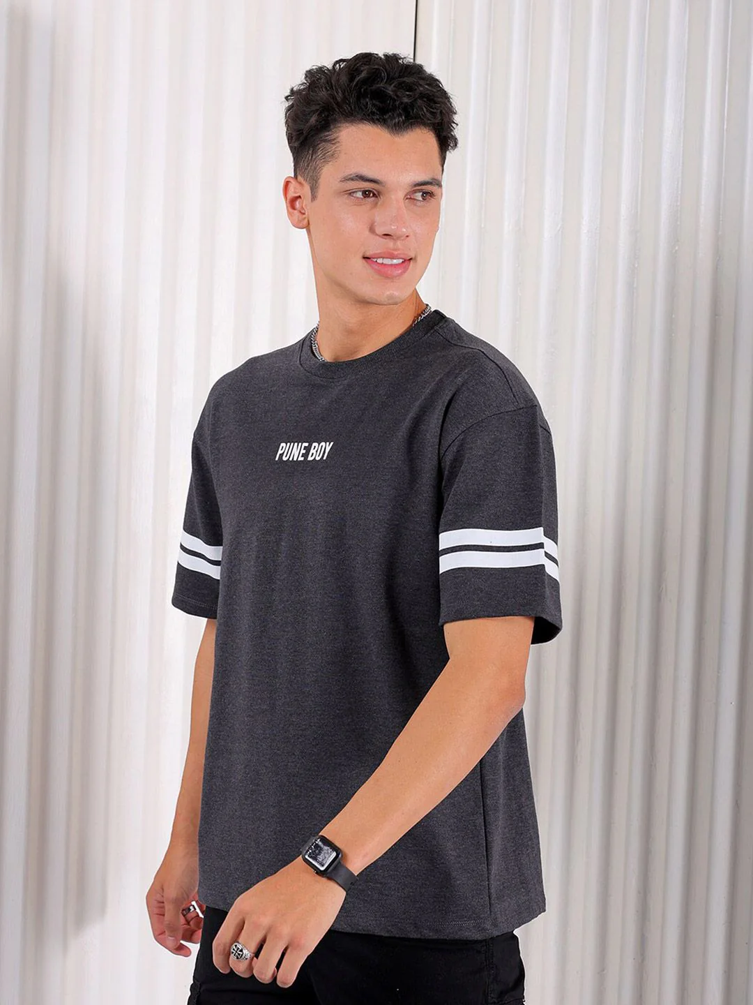 The Indian Garage Co Typography Printed Pure Cotton Regular Fit T-shirt - Image 3