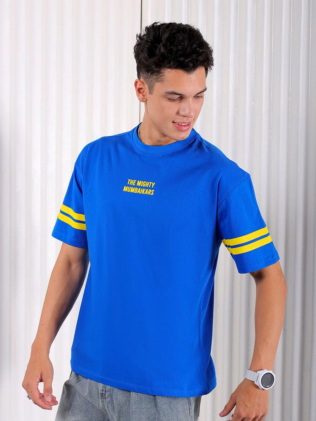 The Indian Garage Co Typography Printed Cotton Boxy T-shirt - Image 3