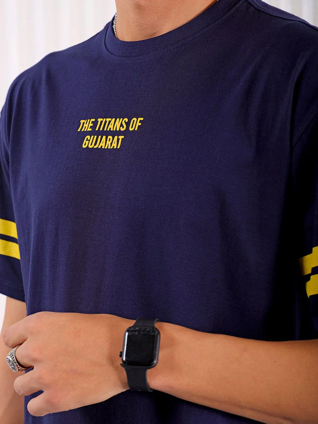 The Indian Garage Co Typography Printed Cotton Boxy T-shirt - Image 2