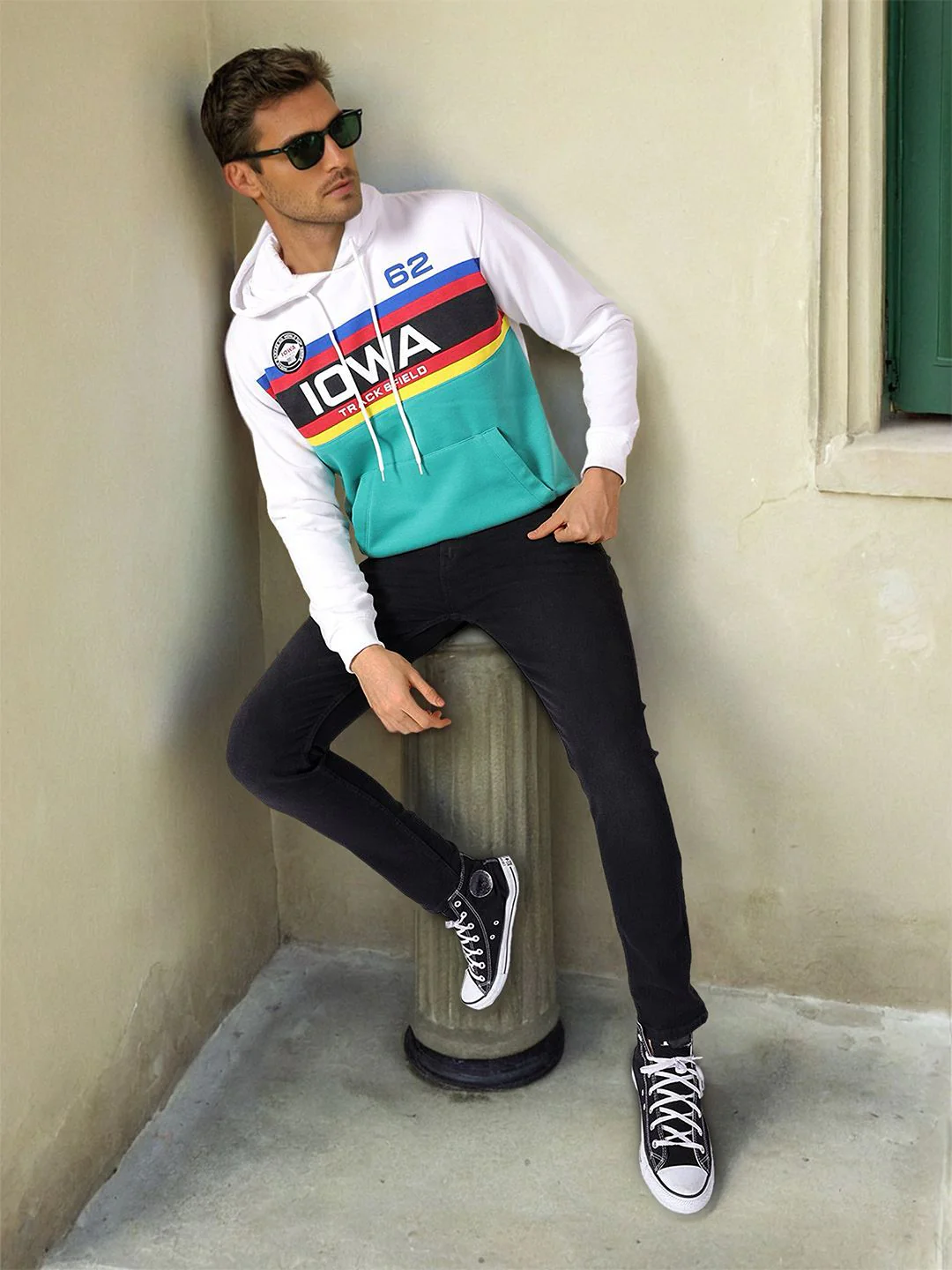 The Indian Garage Co Typography Printed Hooded Sweatshirt - Image 11