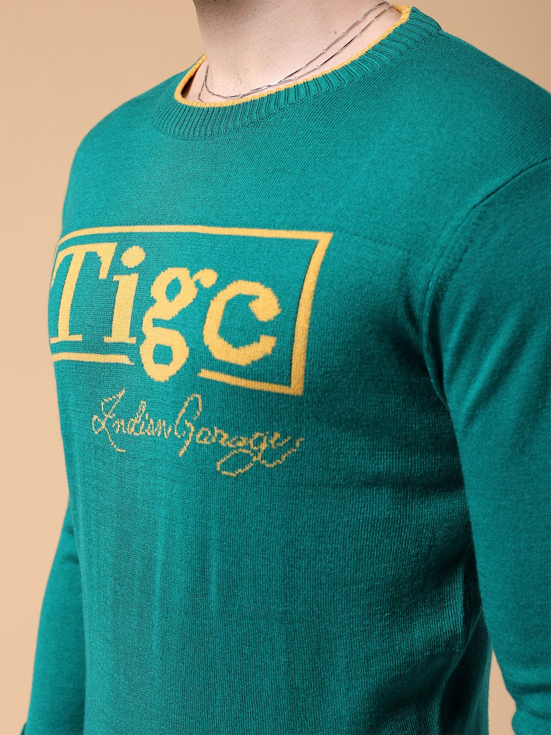 The Indian Garage Co Typography Printed Long Sleeves Acrylic Pullover Sweater - Image 2