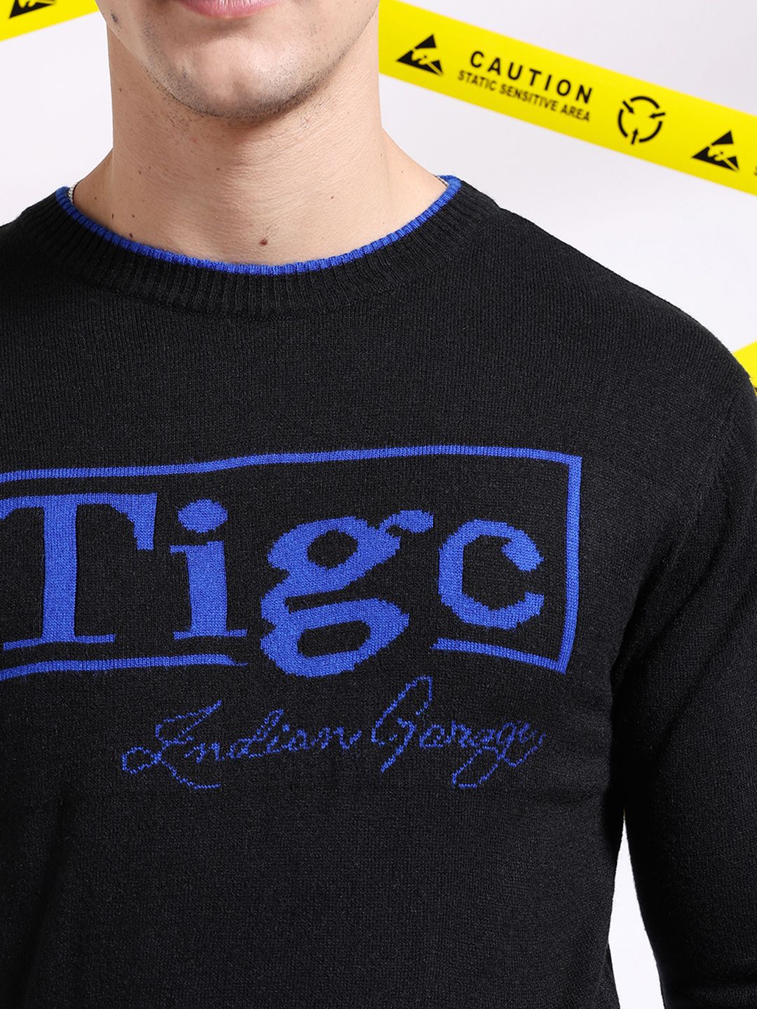 The Indian Garage Co Typography Printed Pullover Acrylic Sweater - Image 2