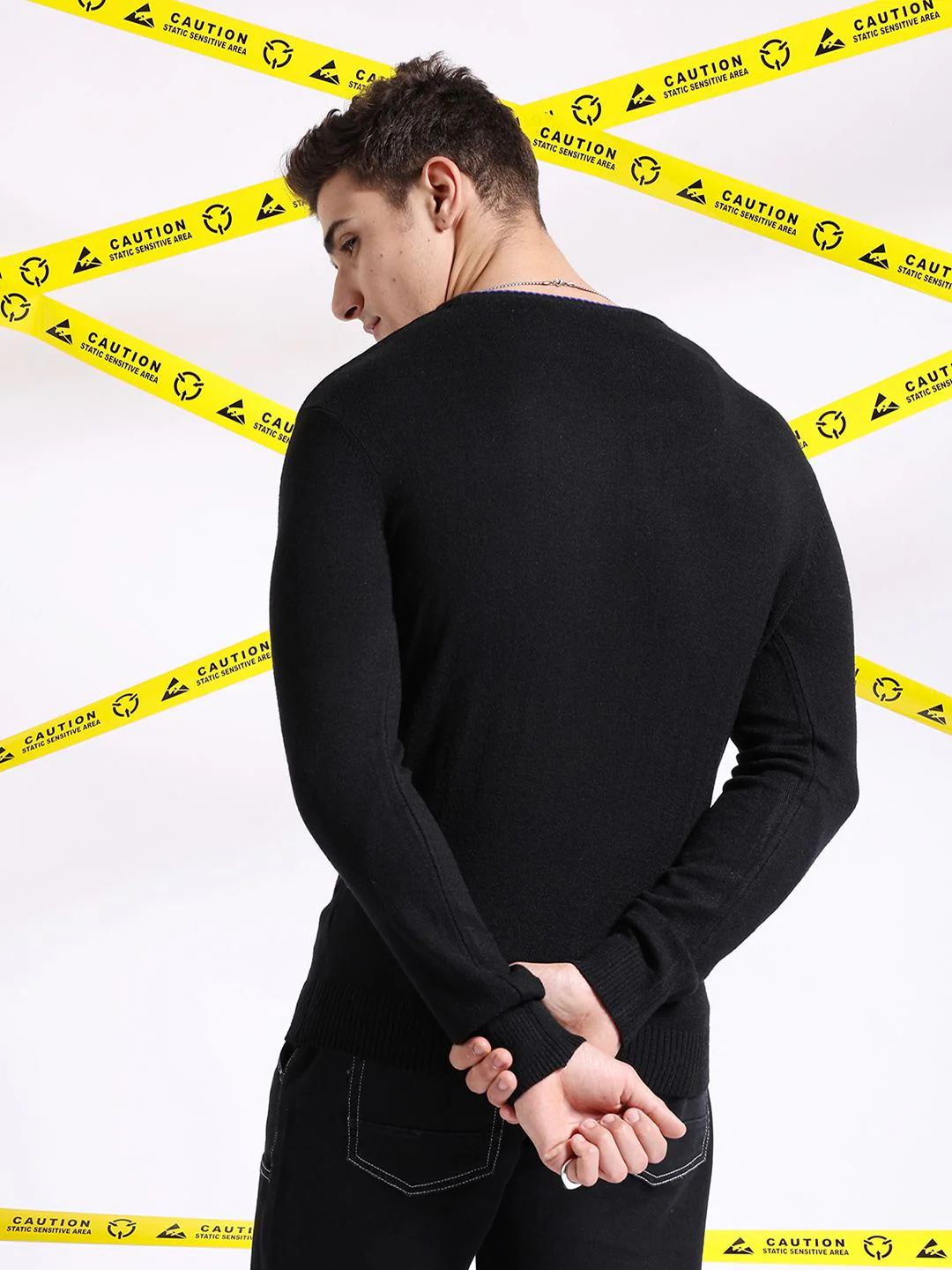 The Indian Garage Co Typography Printed Pullover Acrylic Sweater - Image 4