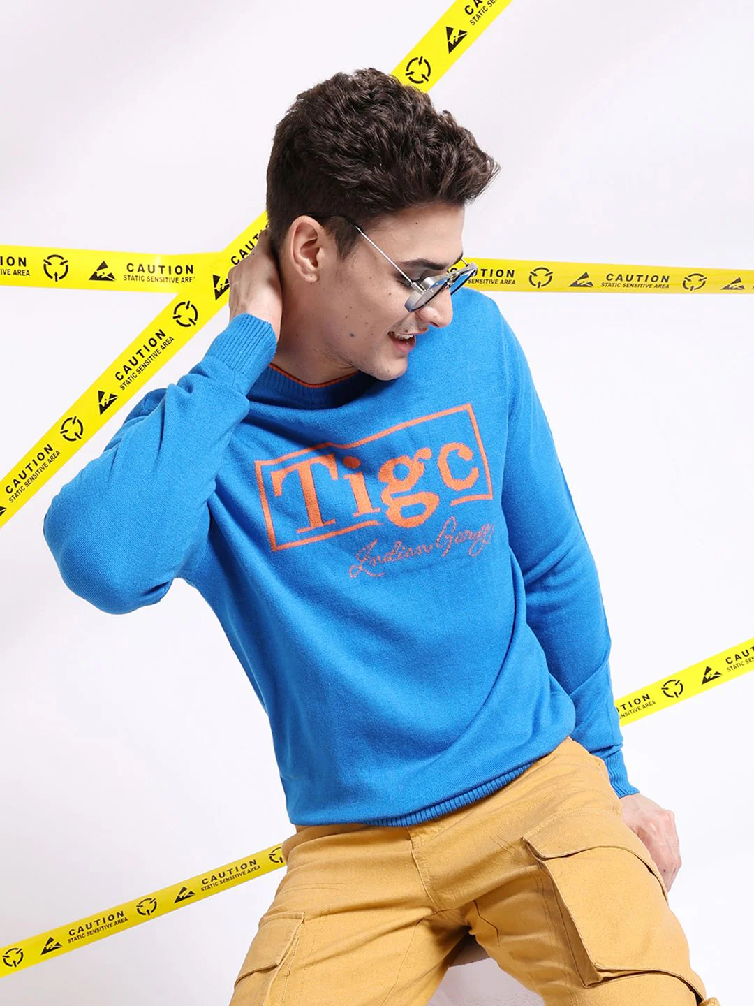 The Indian Garage Co Typography Printed Pullover Acrylic Sweater - Image 3