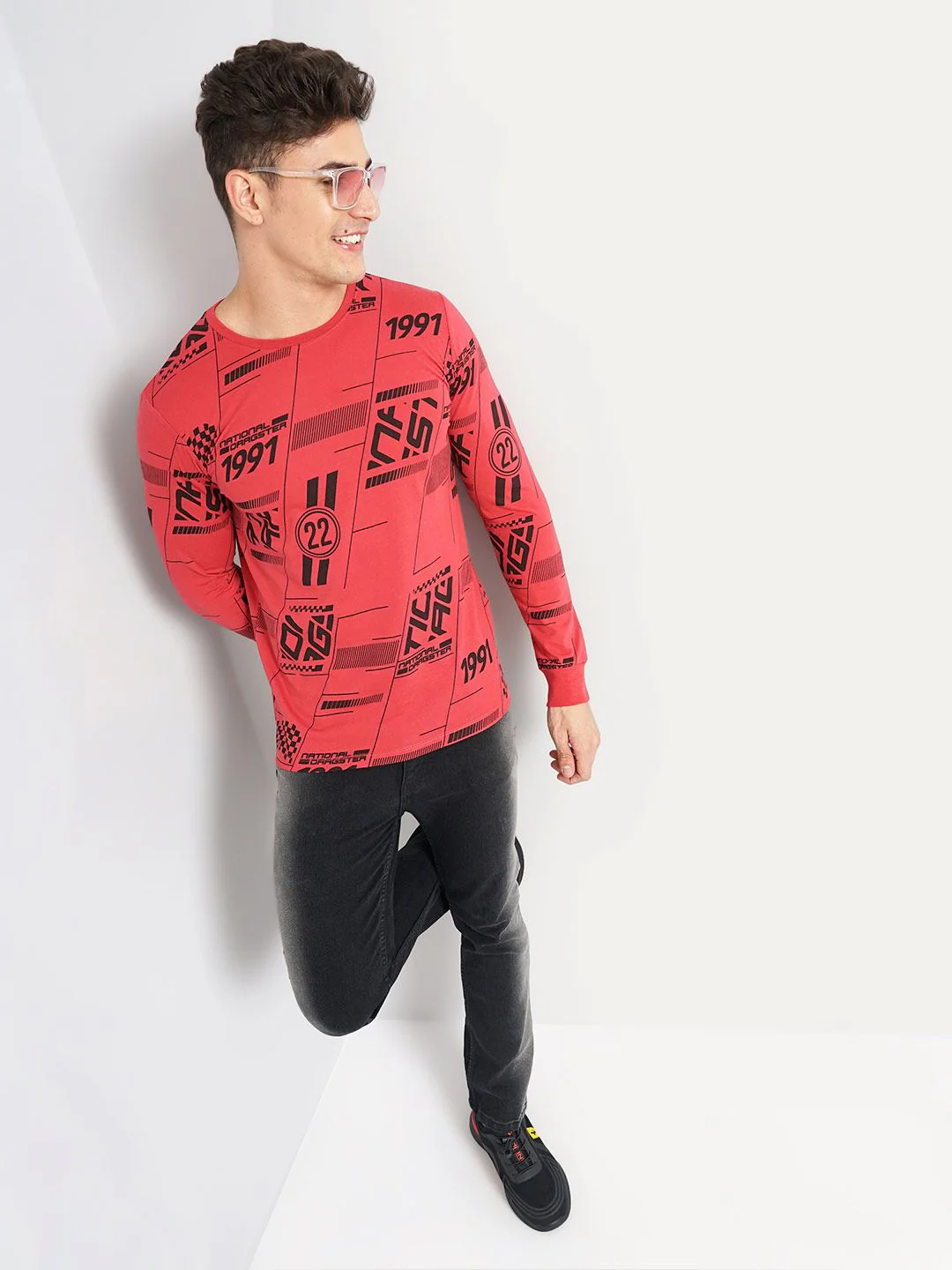 The Indian Garage Co Typography Printed Round Neck T-shirt - Image 4
