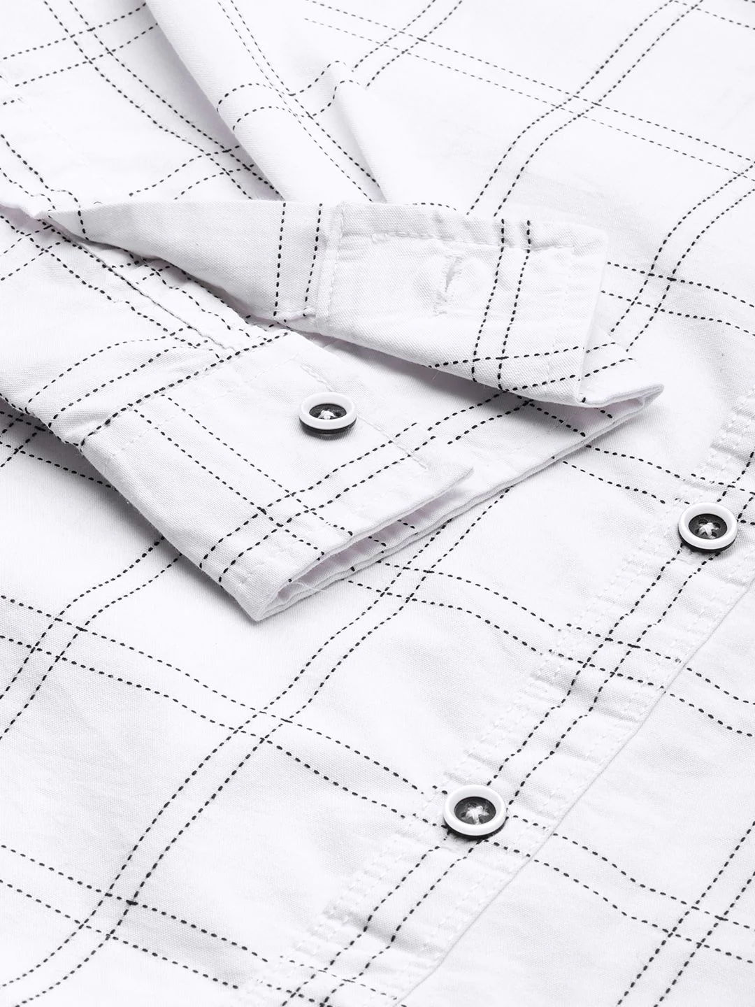 The Indian Garage Co Windowpane Checked Cotton Casual Shirt - Image 3