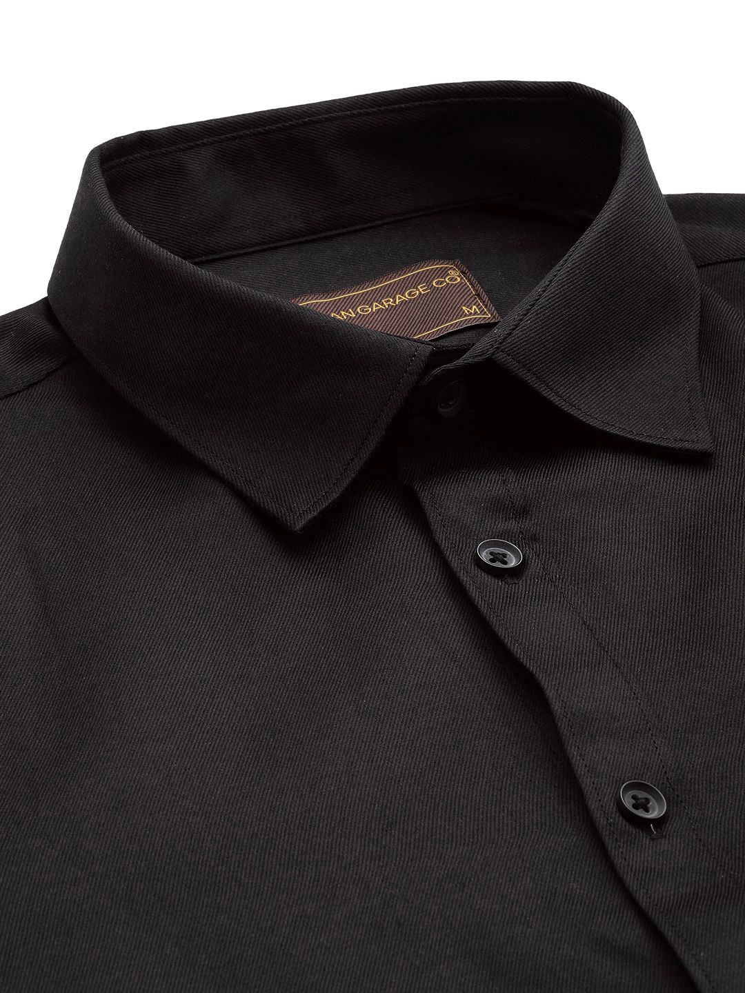 The Indian Garage Co. X Luxe Men Black Slim Fit Opaque Formal Shirt - Image 2