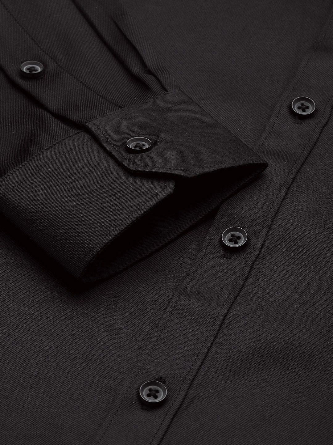 The Indian Garage Co. X Luxe Men Black Slim Fit Opaque Formal Shirt - Image 3