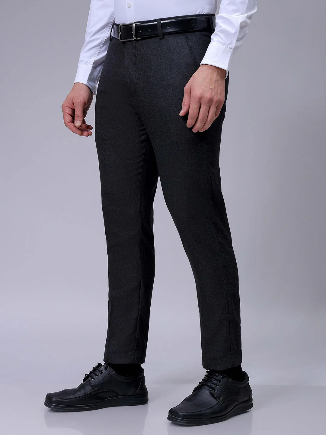 The Indian Garage Co. X Luxe Men Checked Slim Fit Formal Trousers - Image 2