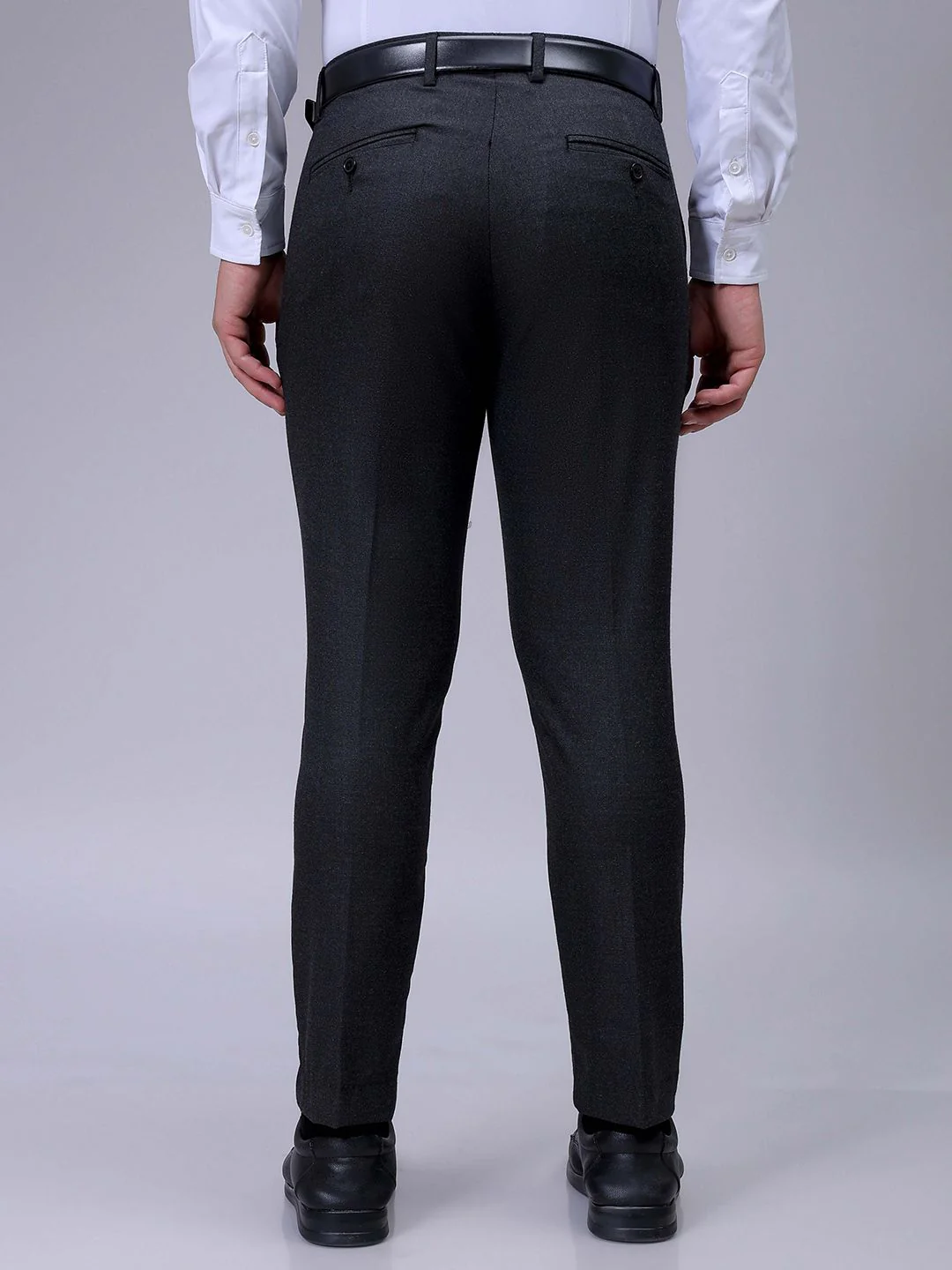 The Indian Garage Co. X Luxe Men Checked Slim Fit Formal Trousers - Image 3