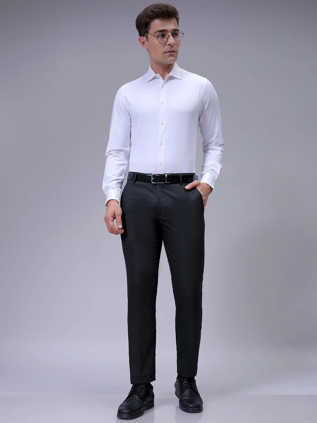 The Indian Garage Co. X Luxe Men Checked Slim Fit Formal Trousers - Image 5