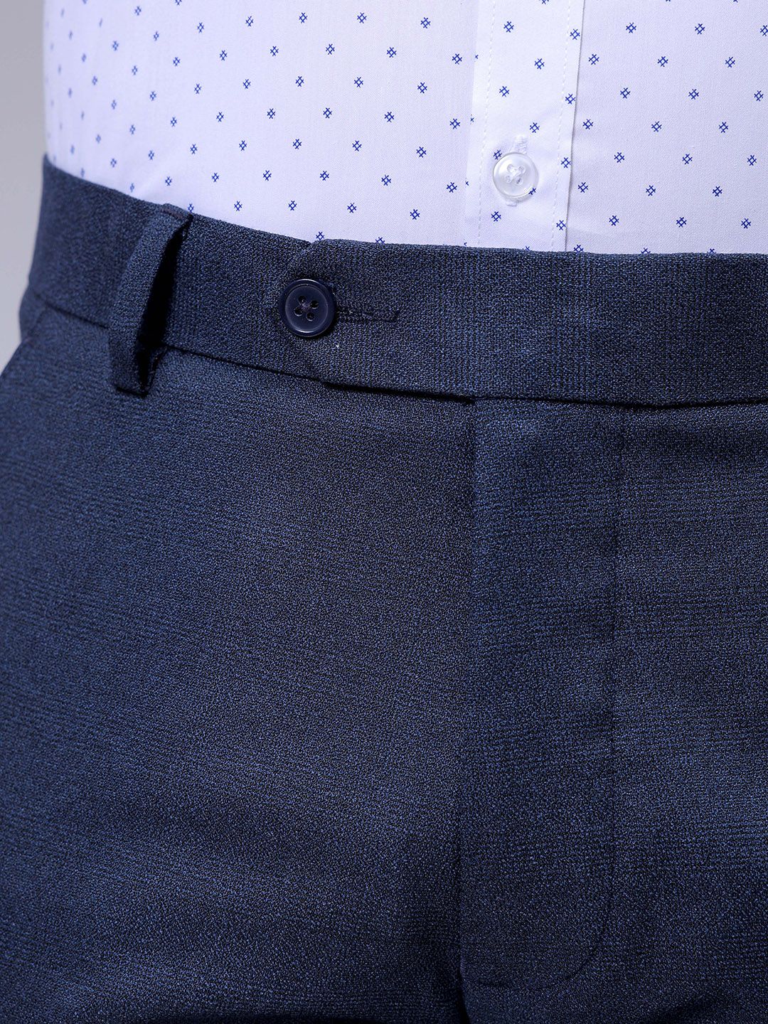 The Indian Garage Co. X Luxe Men Checked Slim Fit Formal Trousers - Image 4
