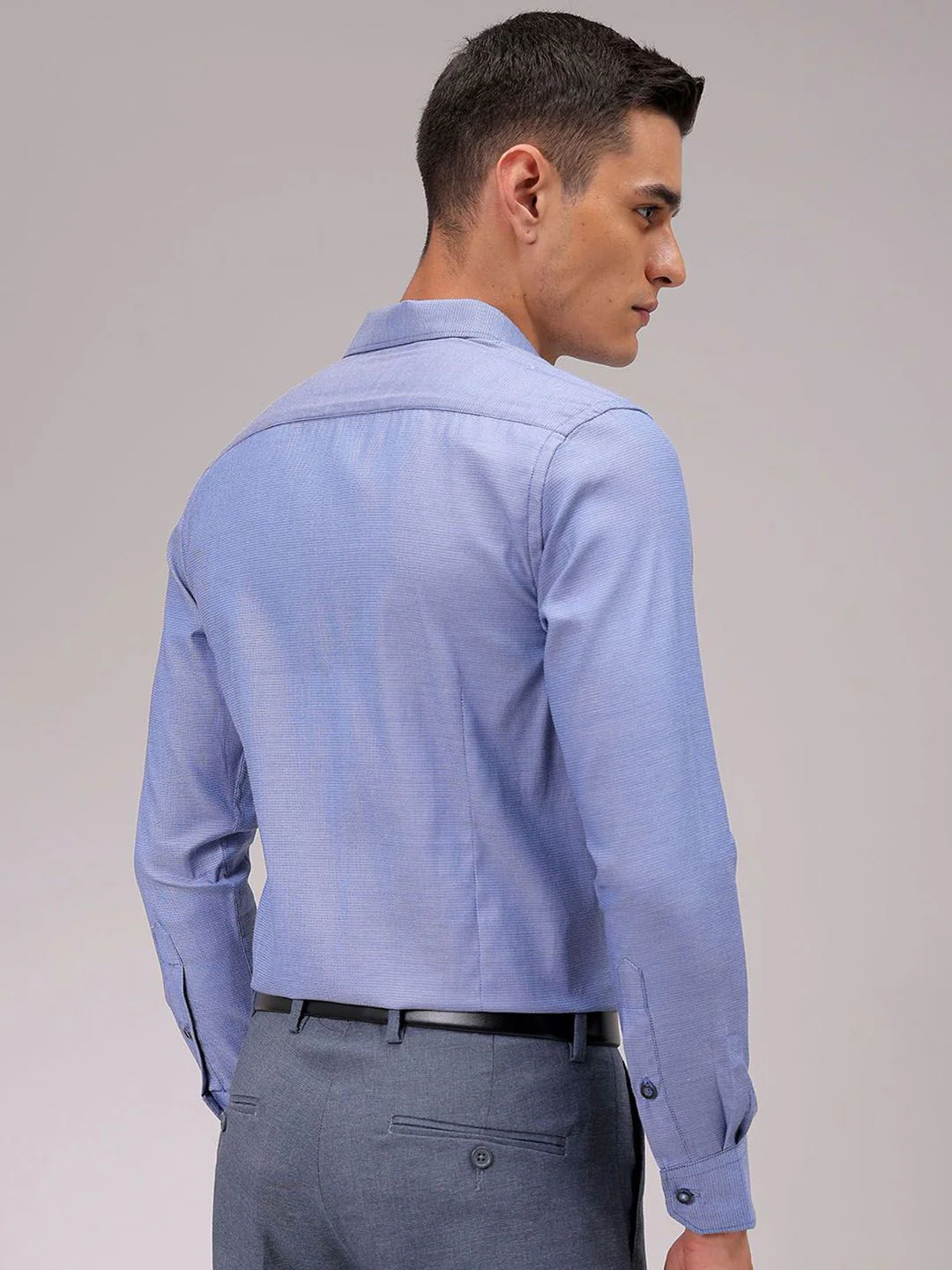 The Indian Garage Co. X Luxe Men Cutaway Collar Solid Slim Fit Formal Shirt - Image 6