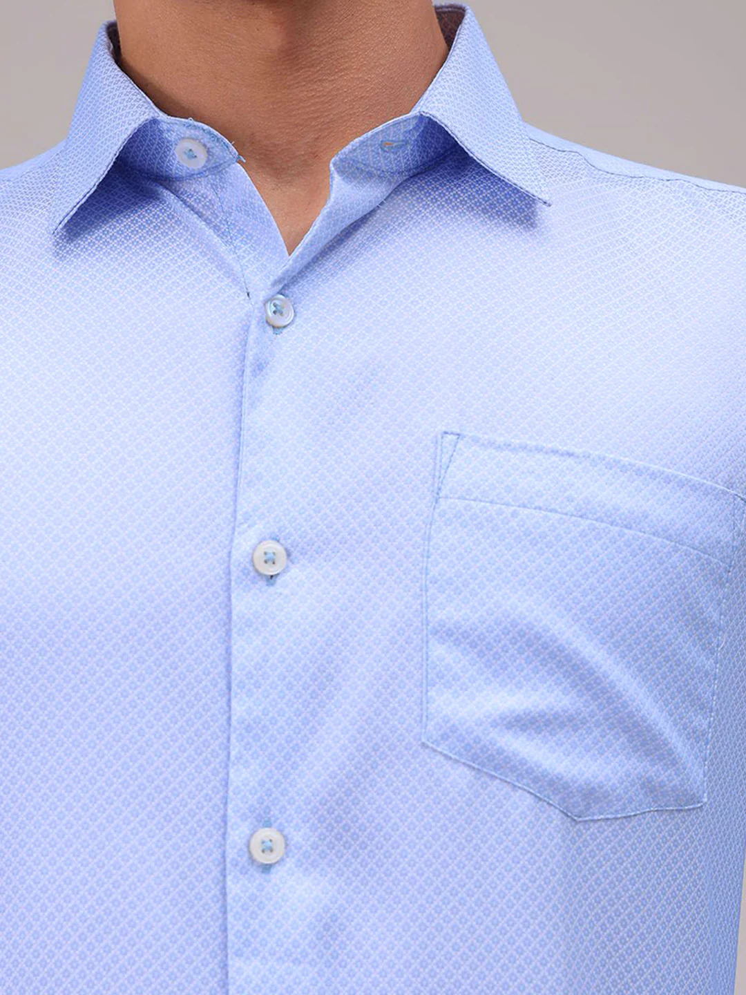 The Indian Garage Co. X Luxe Men Cutaway Collar Solid Slim Fit Formal Shirt - Image 3
