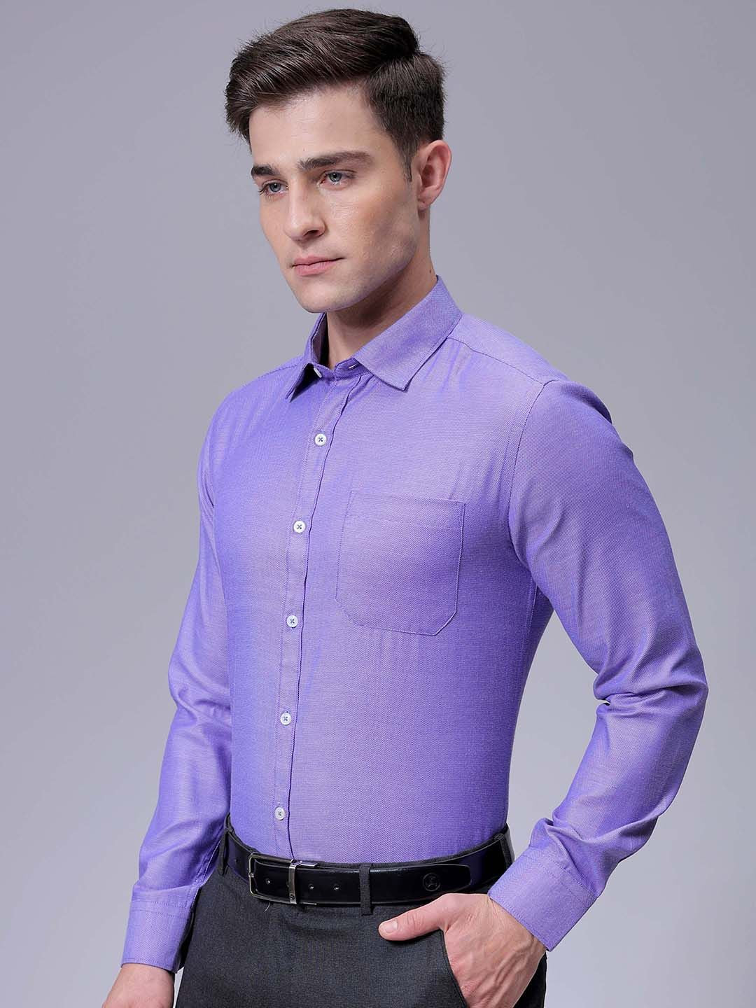 The Indian Garage Co. X Luxe Men Slim Fit Cutaway Collar Solid Formal Shirt - Image 5