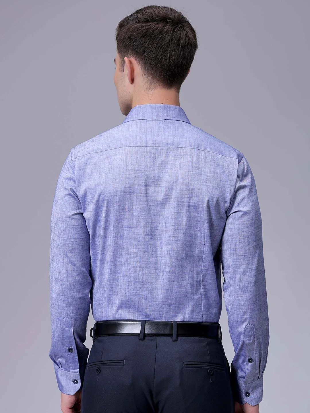 The Indian Garage Co. X Luxe Men Slim Fit Cutaway Collar Textured Formal Shirt - Image 4