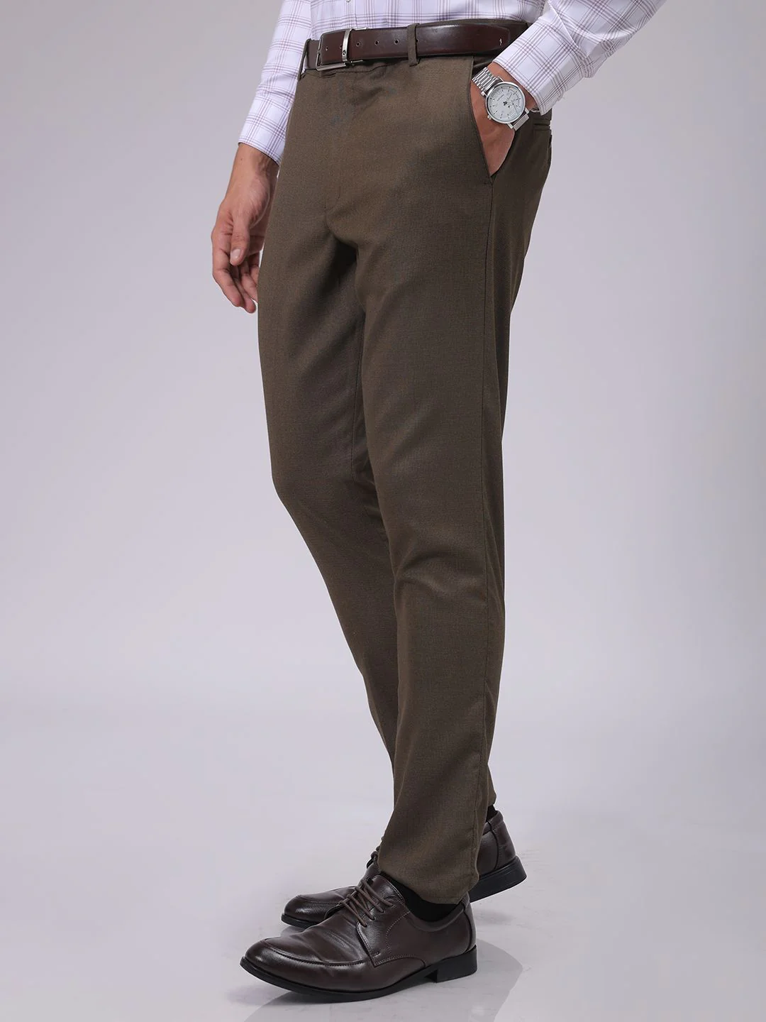 The Indian Garage Co. X Luxe Men Slim Fit Formal Trousers - Image 2