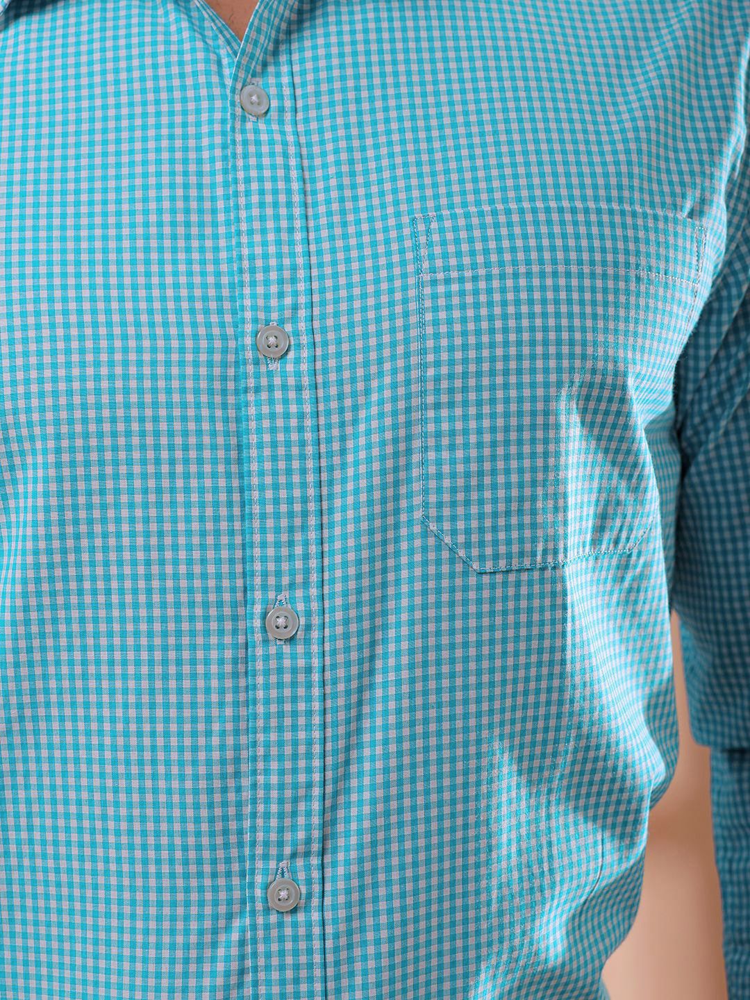 The Indian Garage Co. X Luxe Men Slim Fit Micro Checks Formal Shirt - Image 2