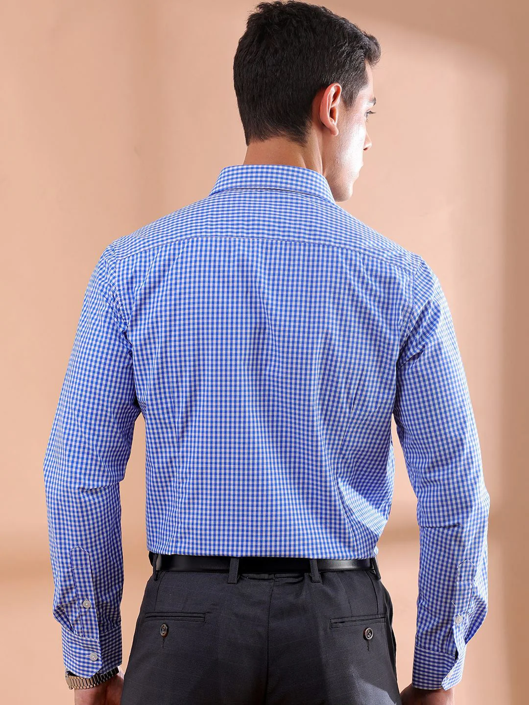 The Indian Garage Co. X Luxe Men Slim Fit Micro Checks  Formal Shirt - Image 4